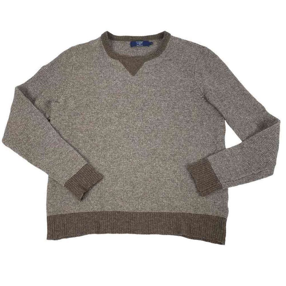 J. Crew Lambswool Waffle knit crew neck knit sweater